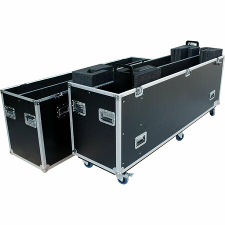 GARNER PRODUCTS 90 in. Fly Drive Case for Two LED Televisions or Monitors with Wheels TBH2LED90WHEELS